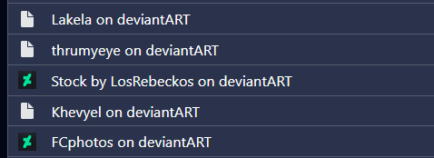 瀏覽器書籤列表介面